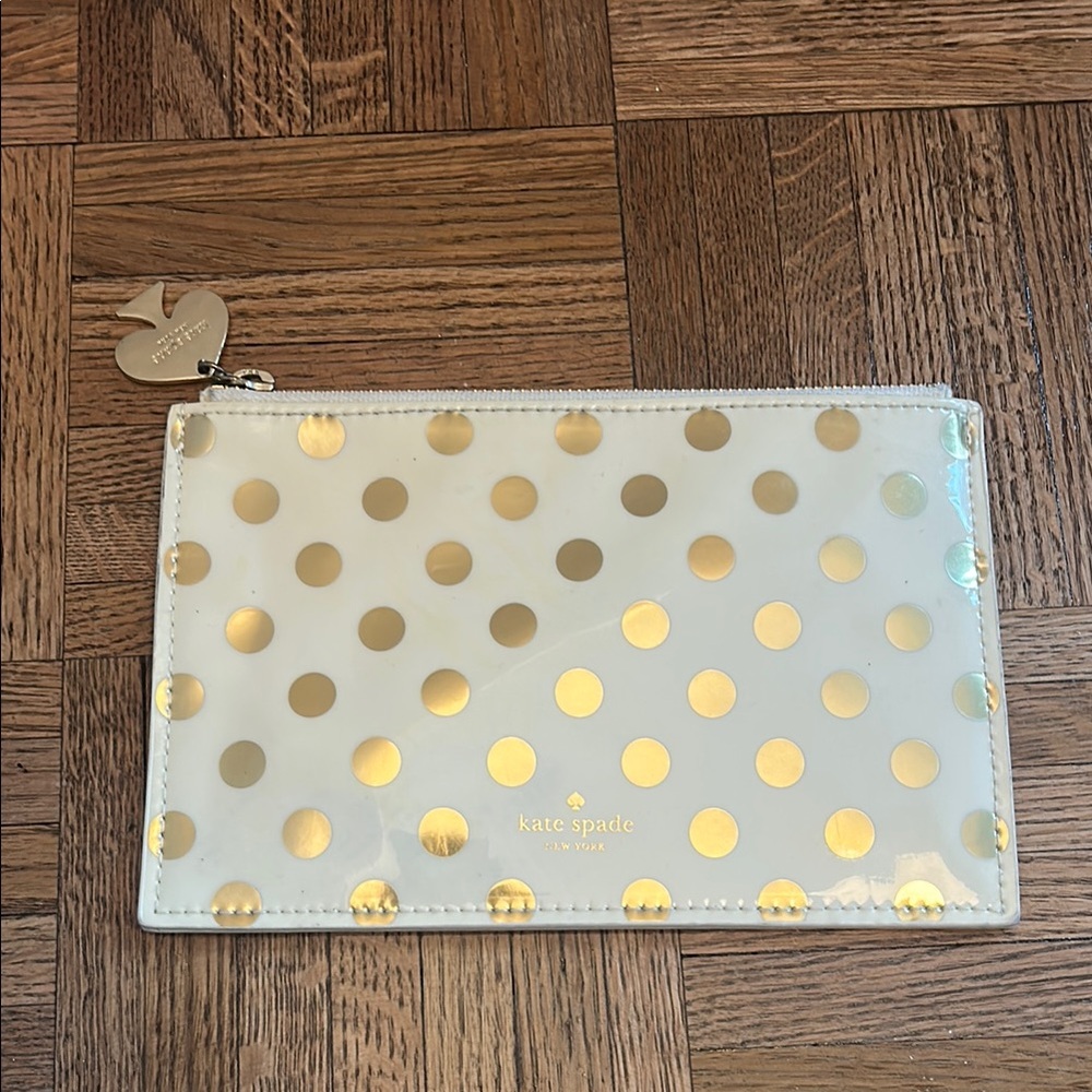 Kate Spade Gold Polka Dot Pouch